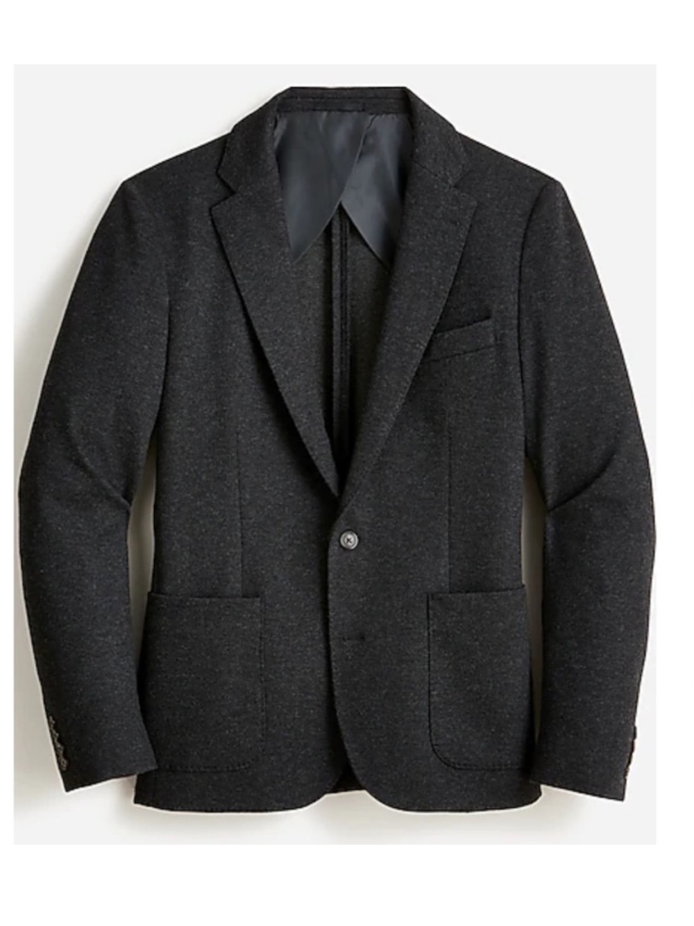 J. Crew Slim-fit knit suit jacket blazer in wool-cotton blend charcoal